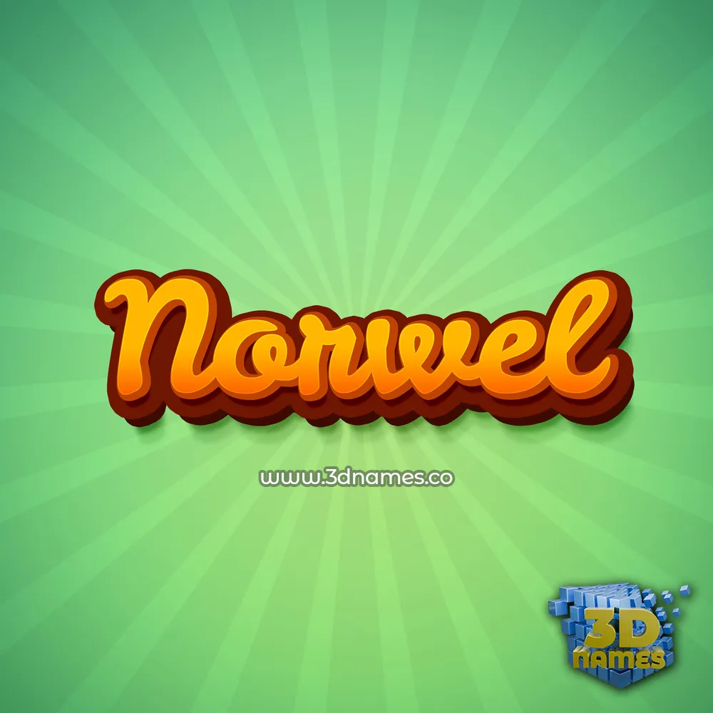 norwel in Green Rays style - 3D name wallpaper