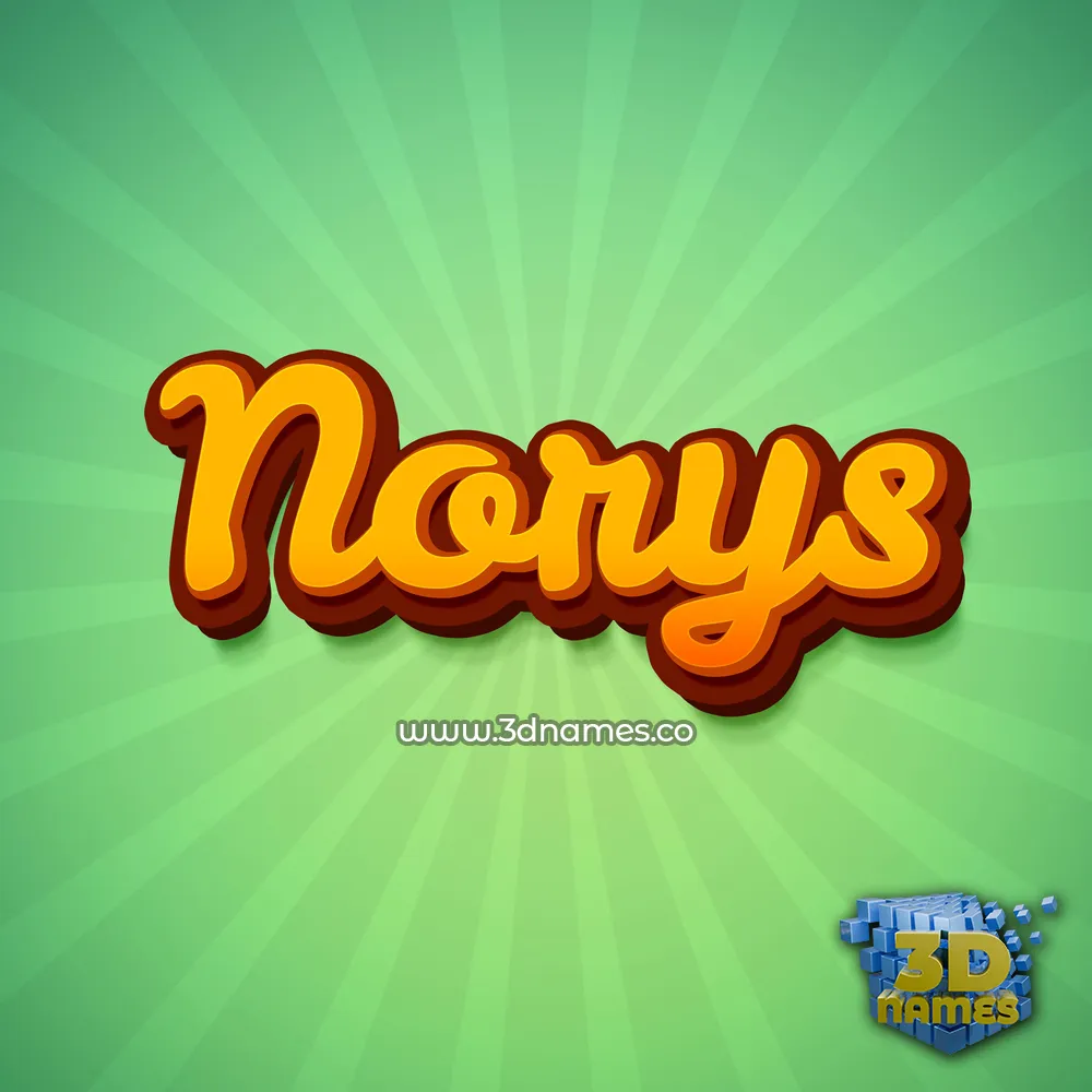 norys in Green Rays style - 3D name wallpaper
