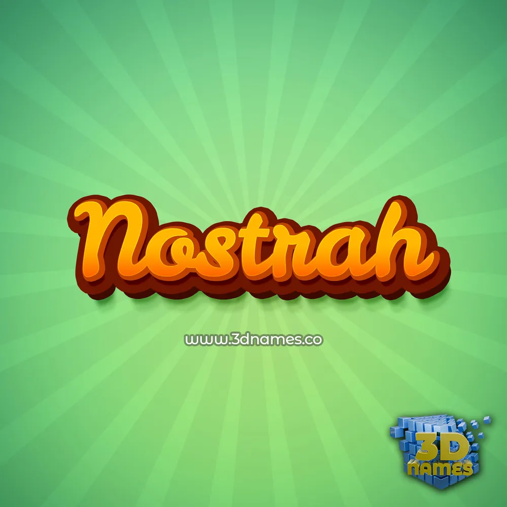 nostrah in Green Rays style - 3D name wallpaper