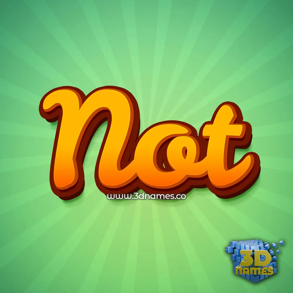 not in Green Rays style - 3D name wallpaper