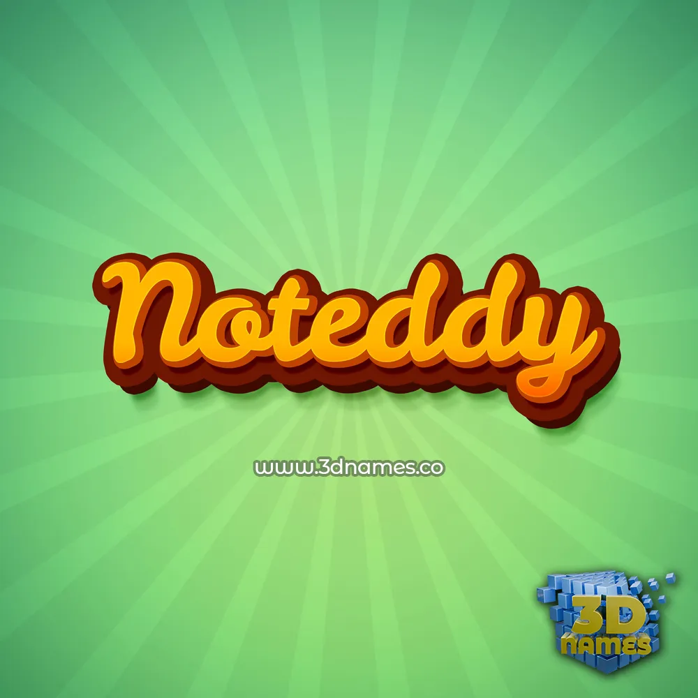 noteddy in Green Rays style - 3D name wallpaper