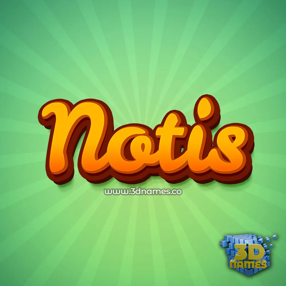 notis in Green Rays style - 3D name wallpaper
