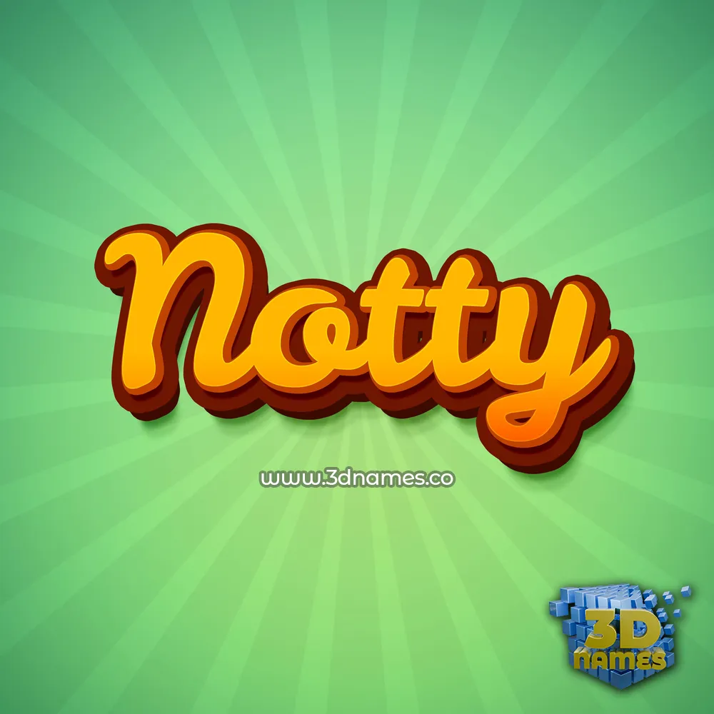 notty in Green Rays style - 3D name wallpaper