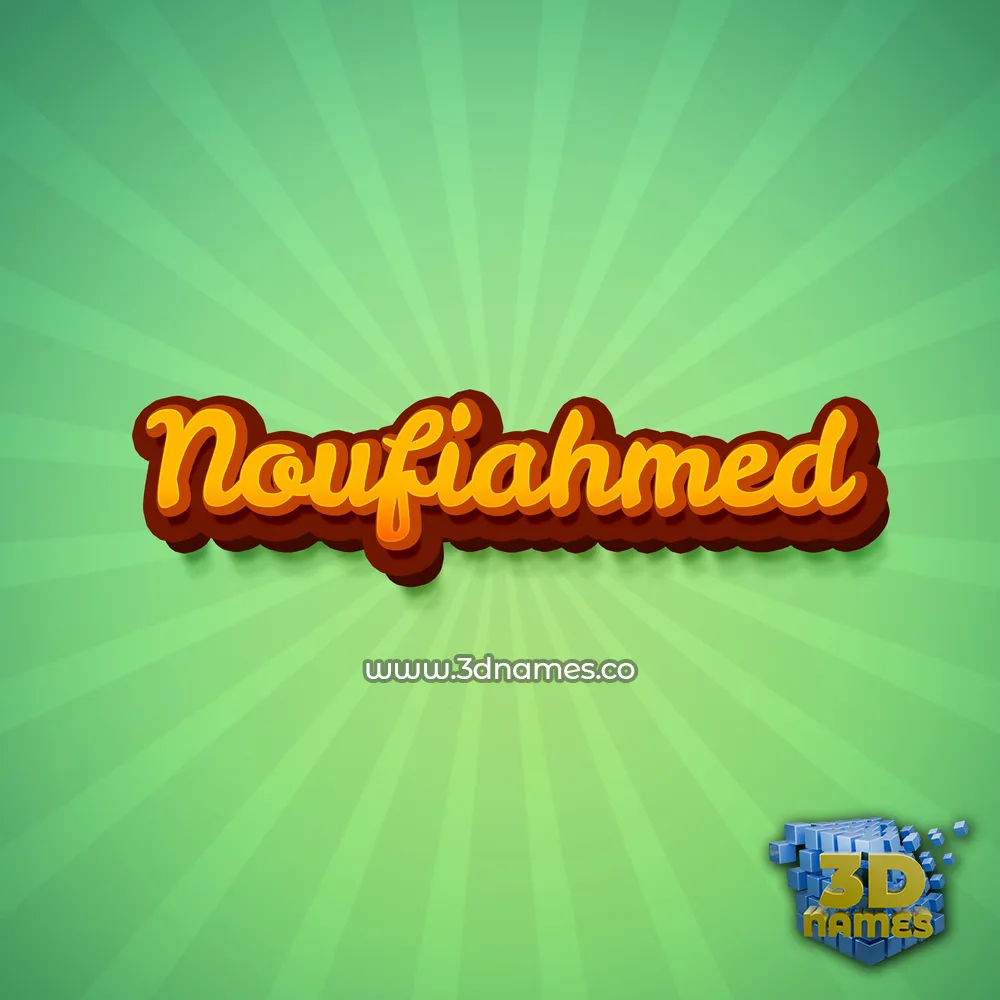 noufiahmed in Green Rays style - 3D name wallpaper