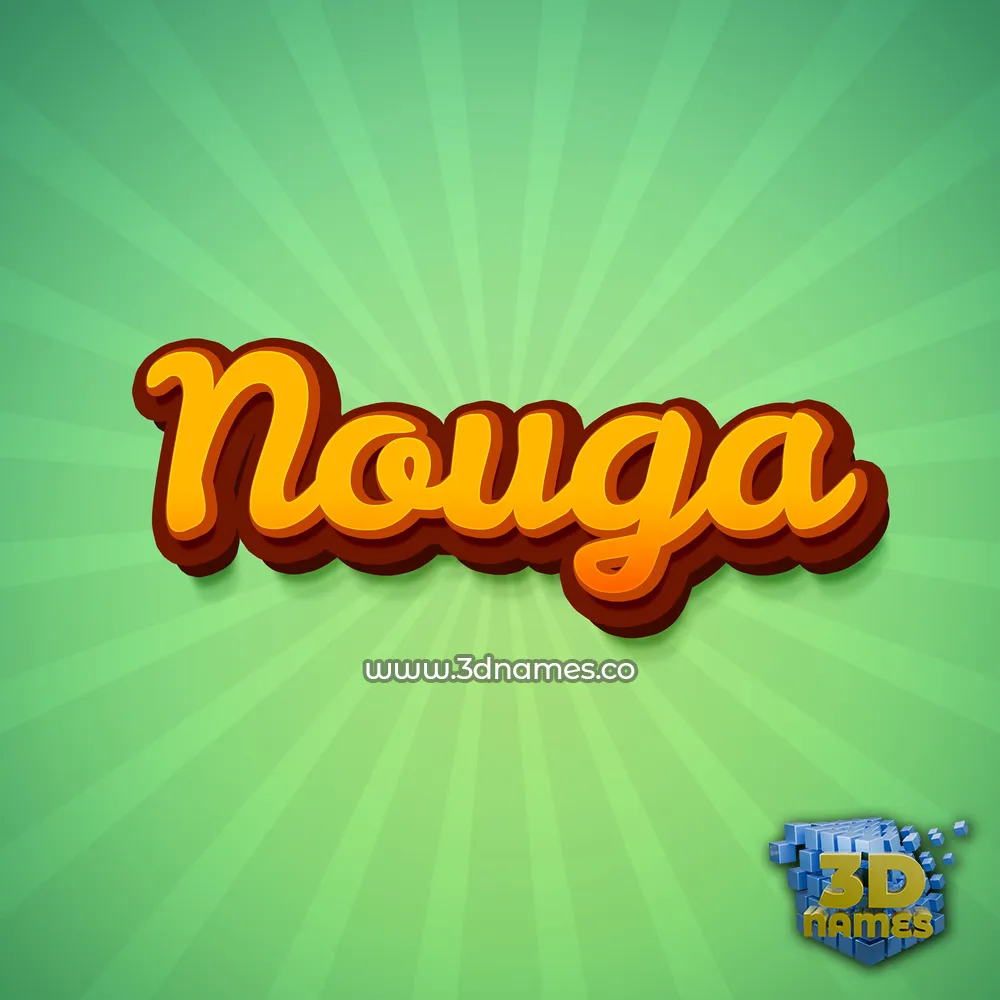 nouga in Green Rays style - 3D name wallpaper