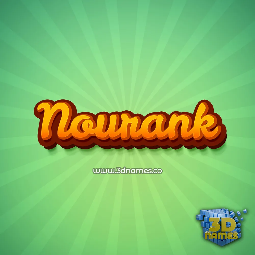 nourank in Green Rays style - 3D name wallpaper