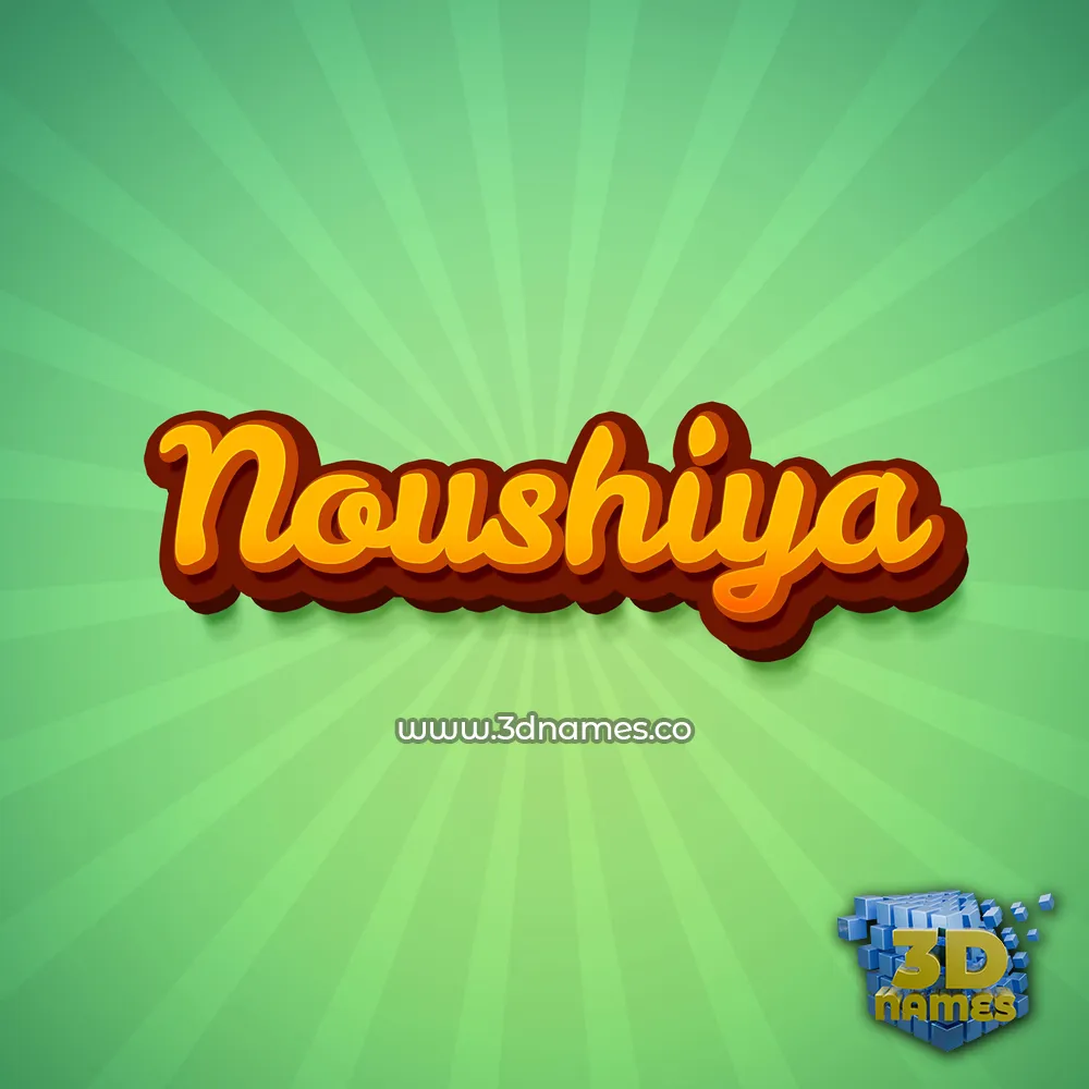 noushiya in Green Rays style - 3D name wallpaper