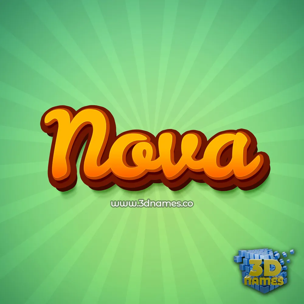nova in Green Rays style - 3D name wallpaper