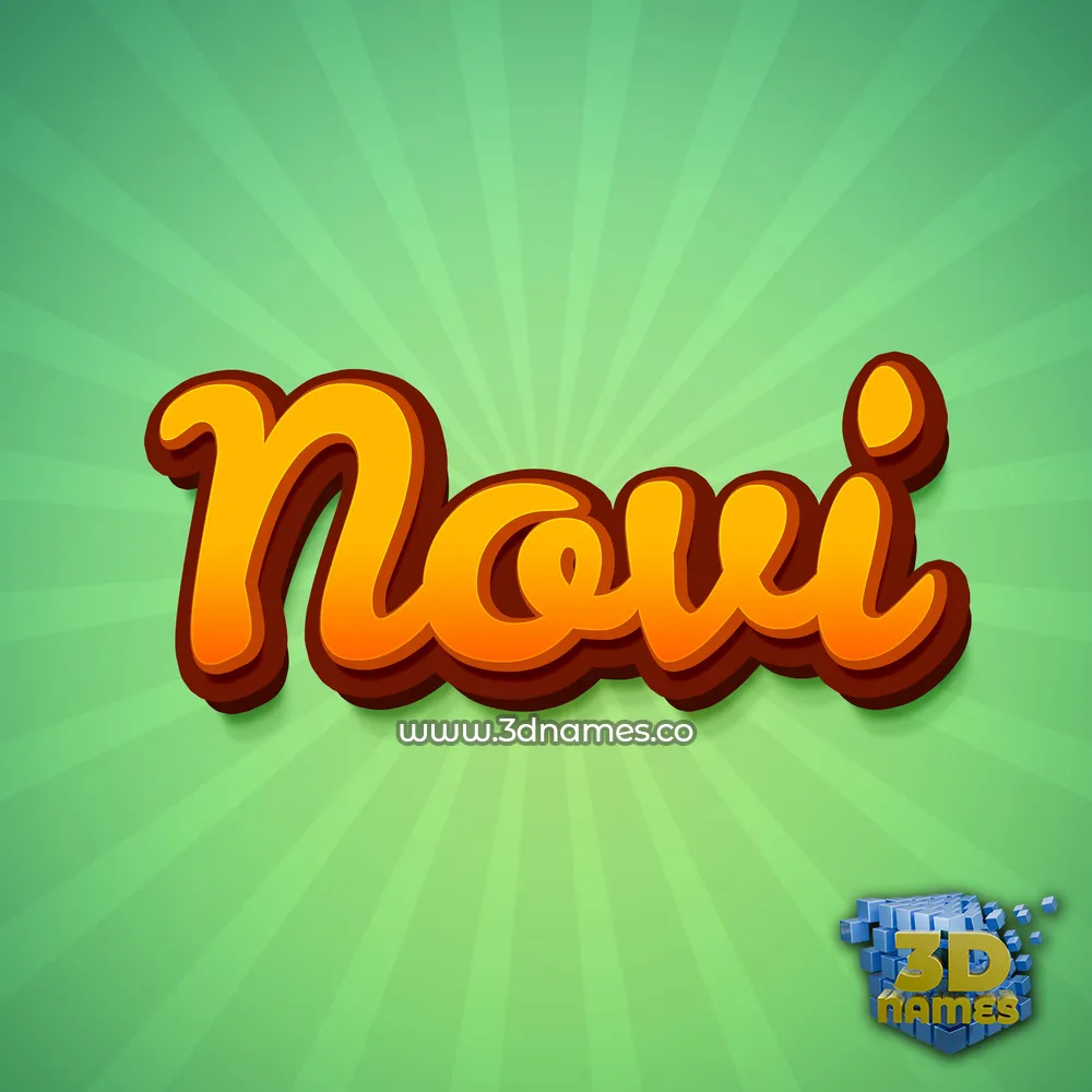 novi in Green Rays style - 3D name wallpaper