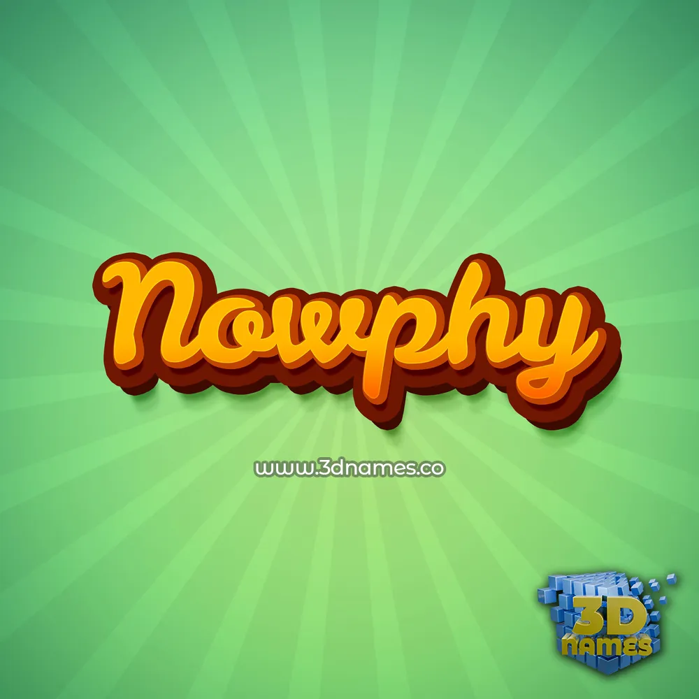 nowphy in Green Rays style - 3D name wallpaper