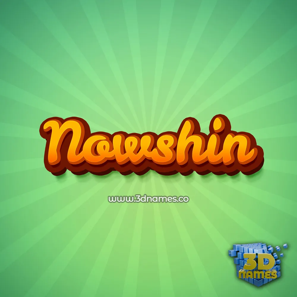 nowshin in Green Rays style - 3D name wallpaper