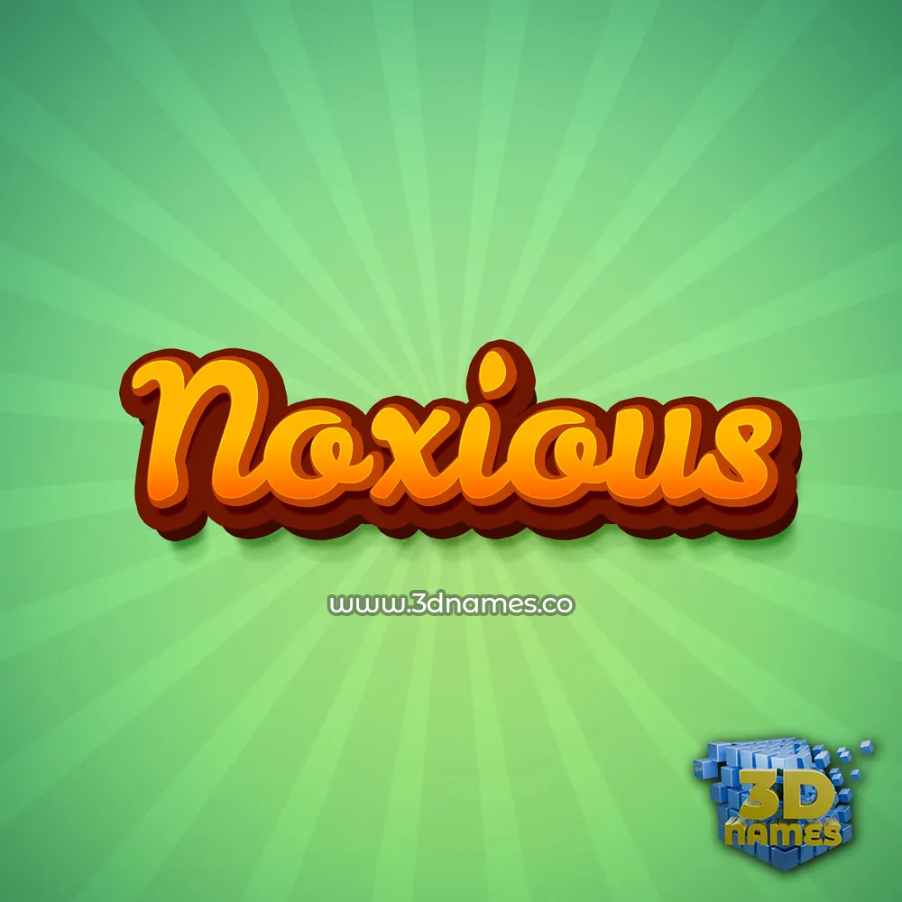 noxious in Green Rays style - 3D name wallpaper