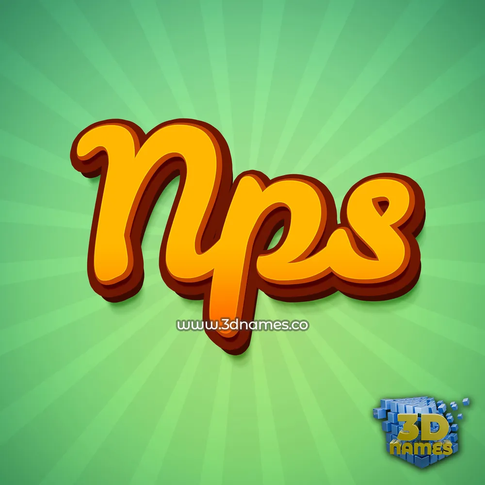 nps in Green Rays style - 3D name wallpaper