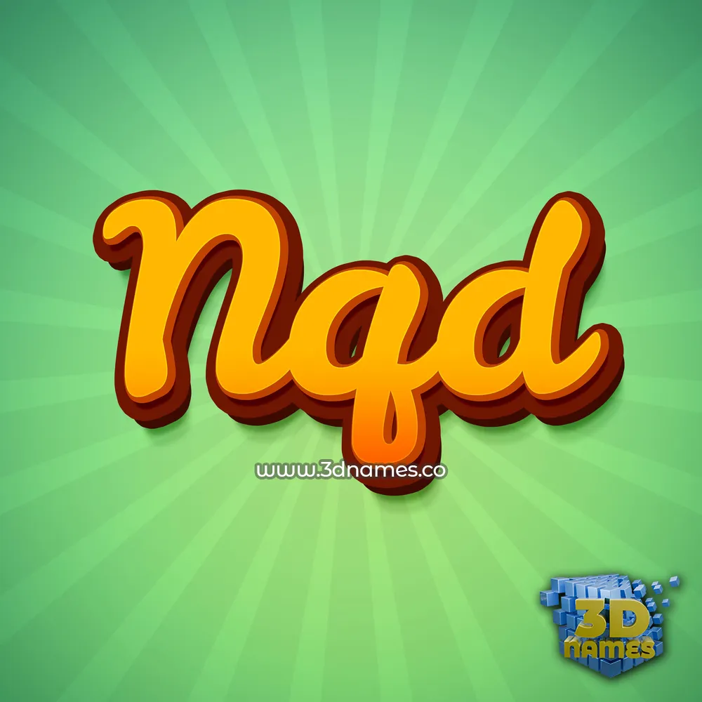 nqd in Green Rays style - 3D name wallpaper