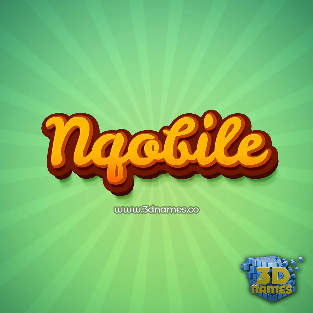 nqobile in Green Rays style - 3D name wallpaper