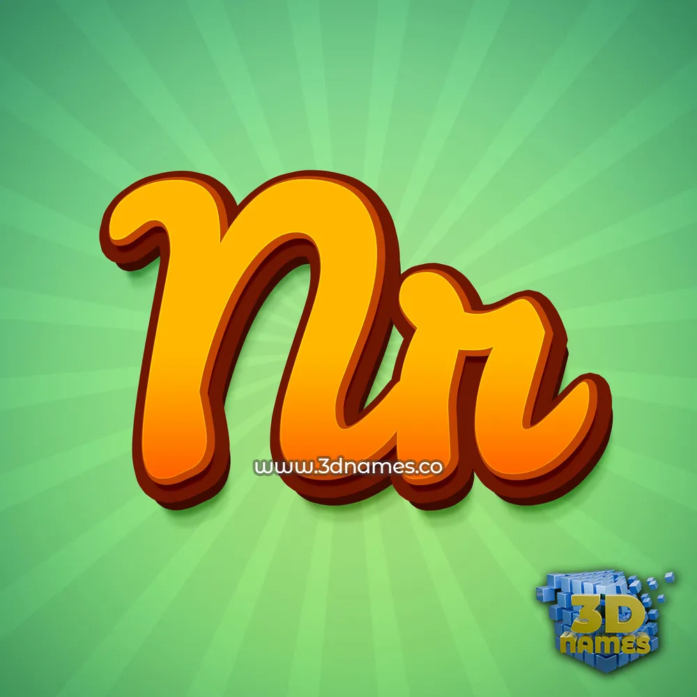 nr in Green Rays style - 3D name wallpaper