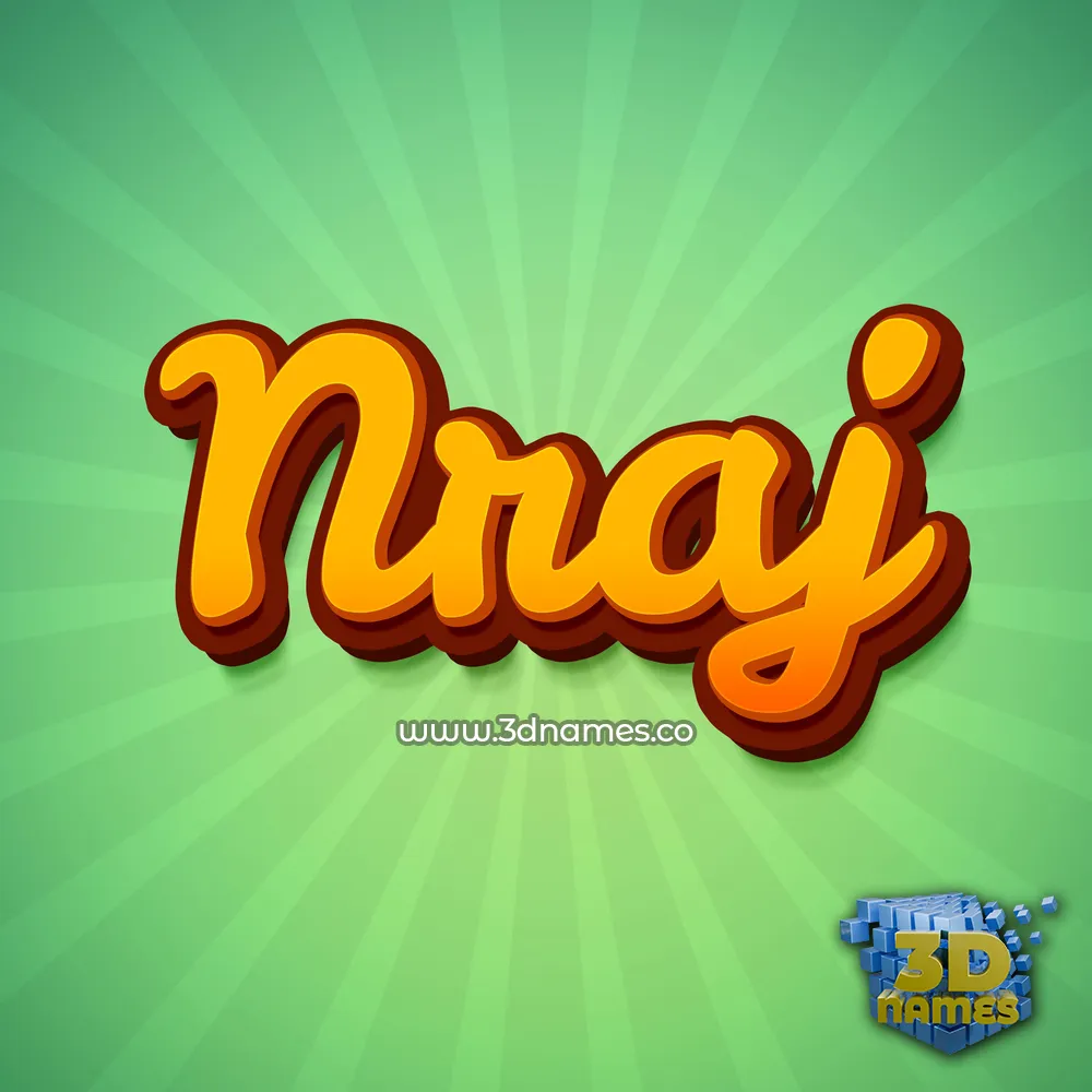 nraj in Green Rays style - 3D name wallpaper