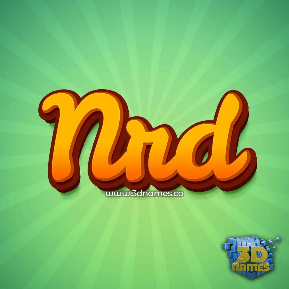 nrd in Green Rays style - 3D name wallpaper