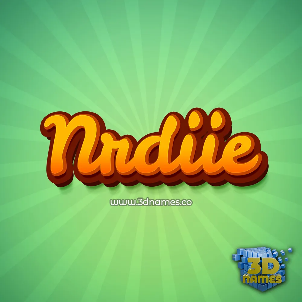 nrdiie in Green Rays style - 3D name wallpaper
