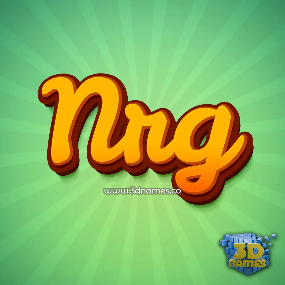 nrg in Green Rays style - 3D name wallpaper