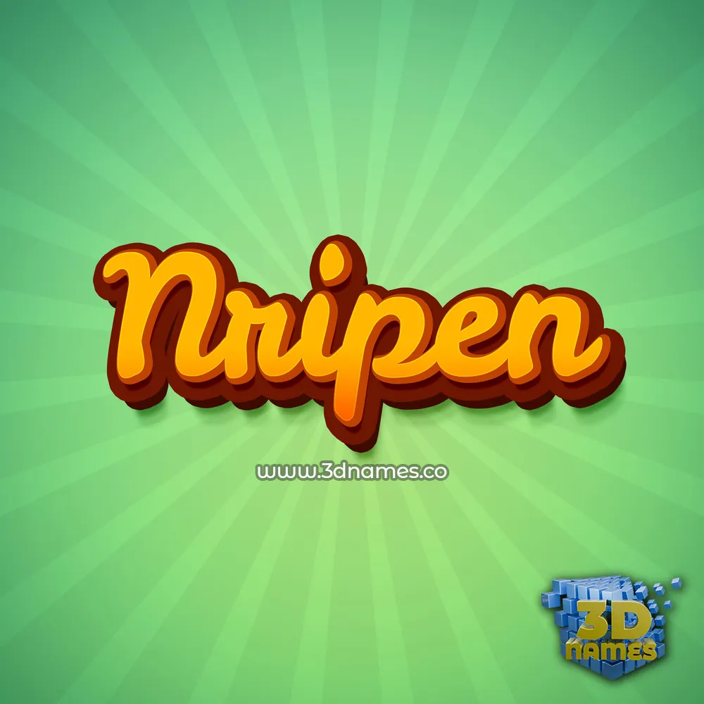 nripen in Green Rays style - 3D name wallpaper