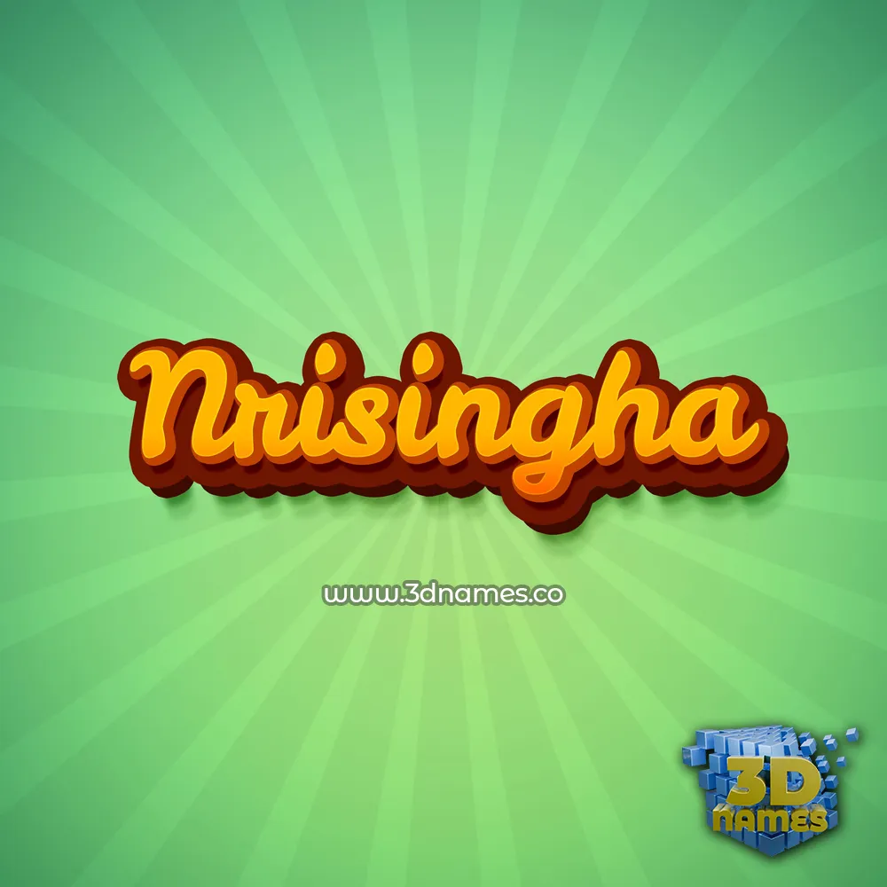 nrisingha in Green Rays style - 3D name wallpaper