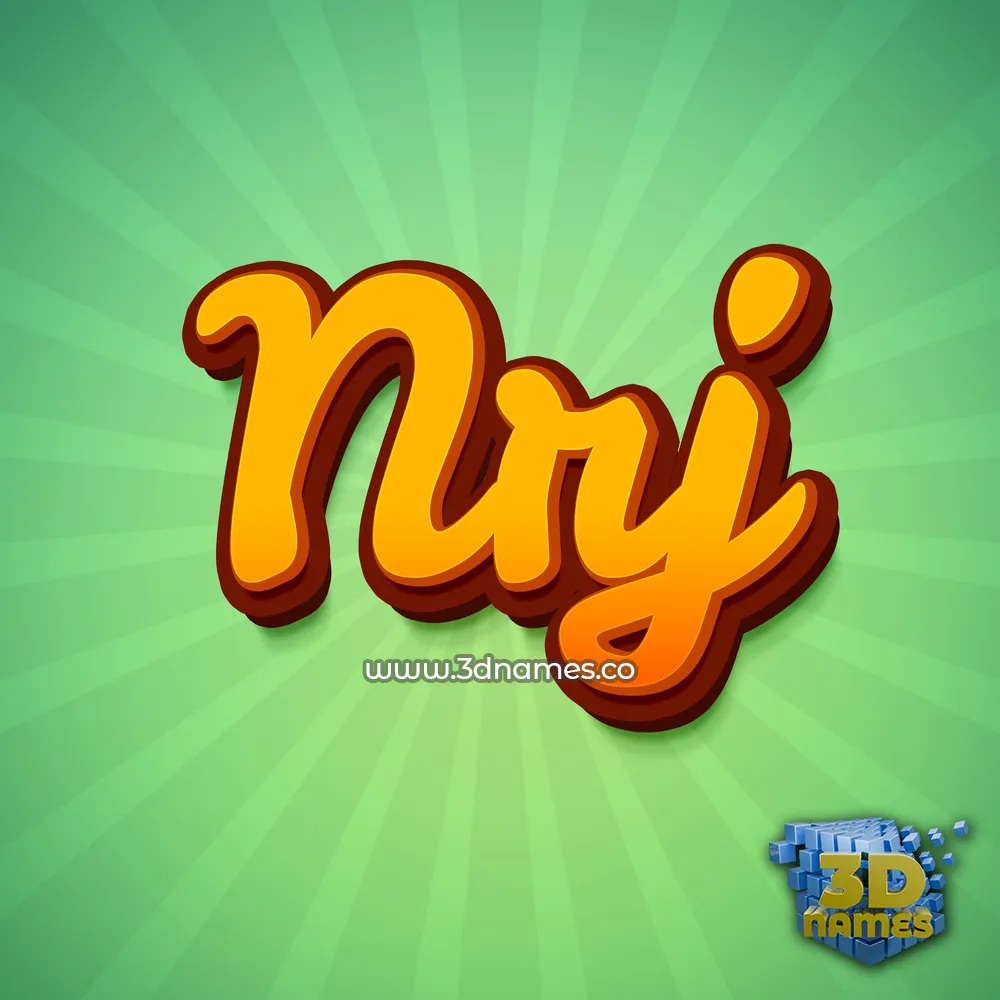 nrj in Green Rays style - 3D name wallpaper