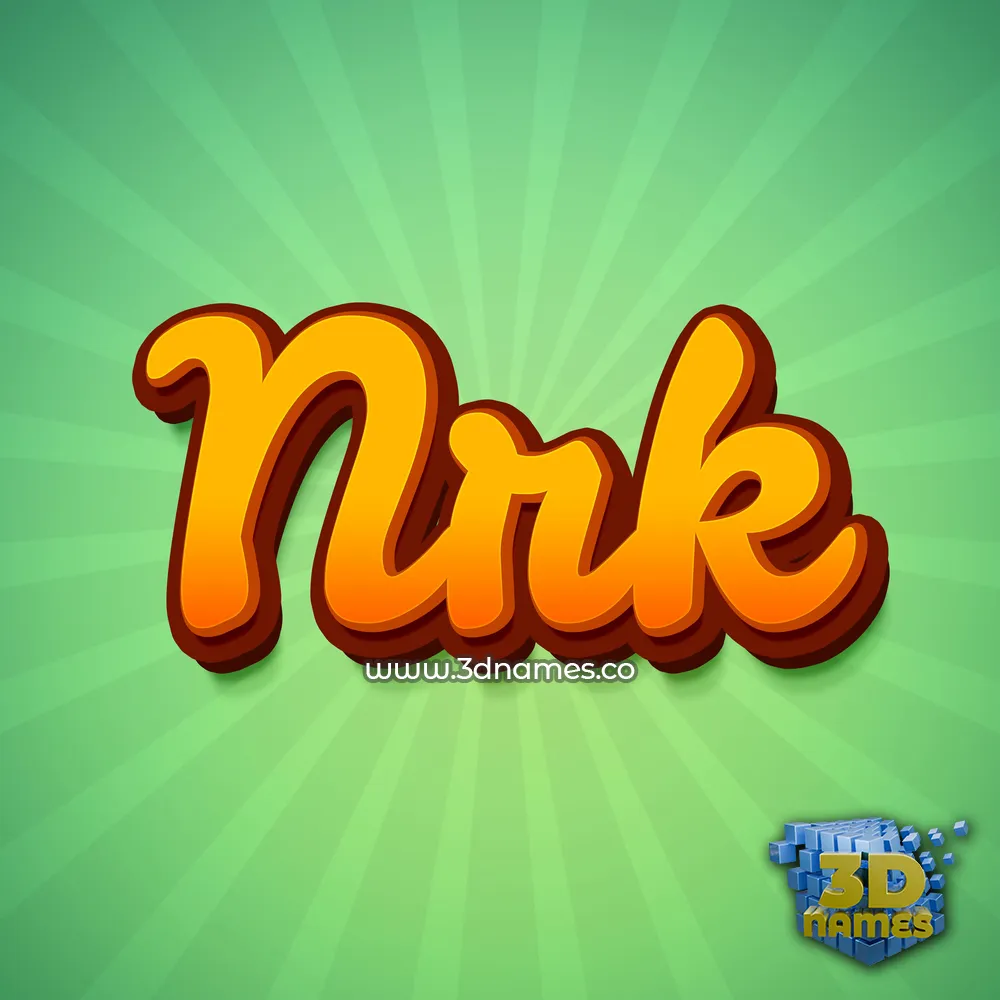 nrk in Green Rays style - 3D name wallpaper