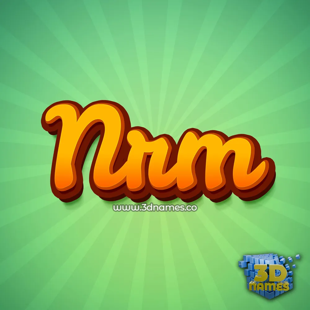 nrm in Green Rays style - 3D name wallpaper