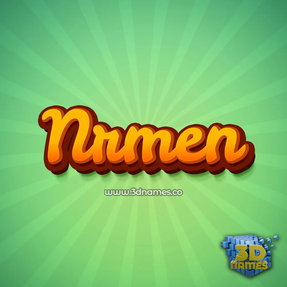 nrmen in Green Rays style - 3D name wallpaper