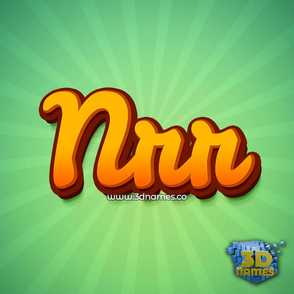 nrr in Green Rays style - 3D name wallpaper