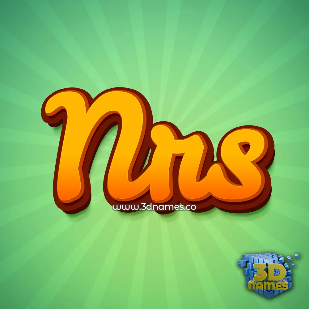 nrs in Green Rays style - 3D name wallpaper
