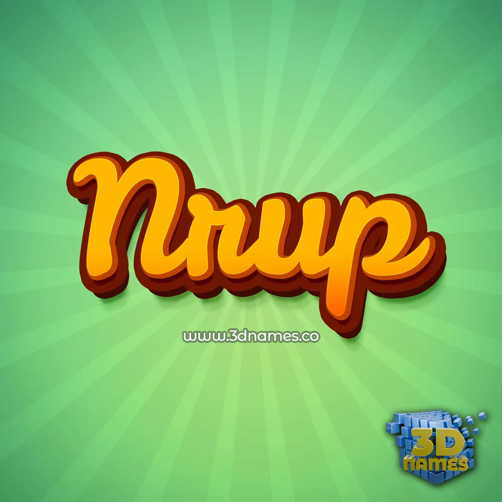 nrup in Green Rays style - 3D name wallpaper