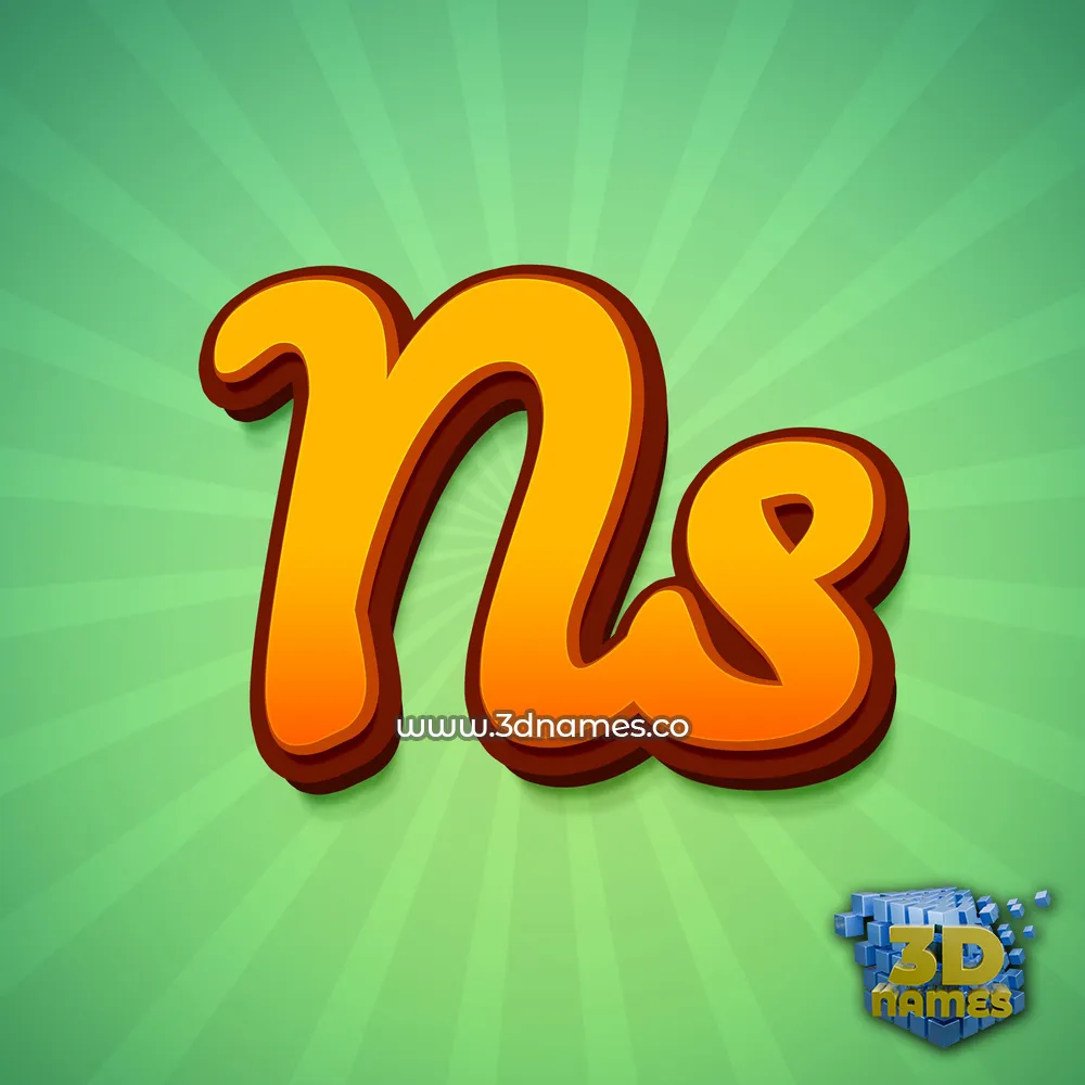 ns in Green Rays style - 3D name wallpaper