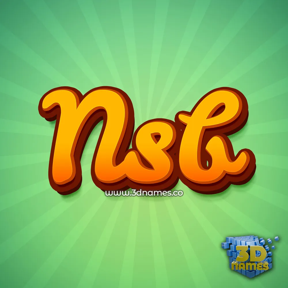 nsb in Green Rays style - 3D name wallpaper
