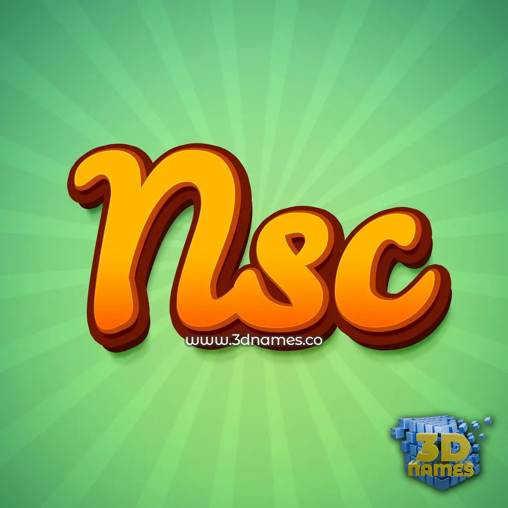 nsc in Green Rays style - 3D name wallpaper