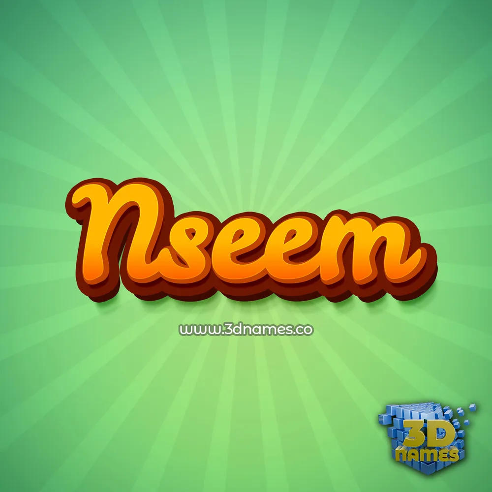 nseem in Green Rays style - 3D name wallpaper