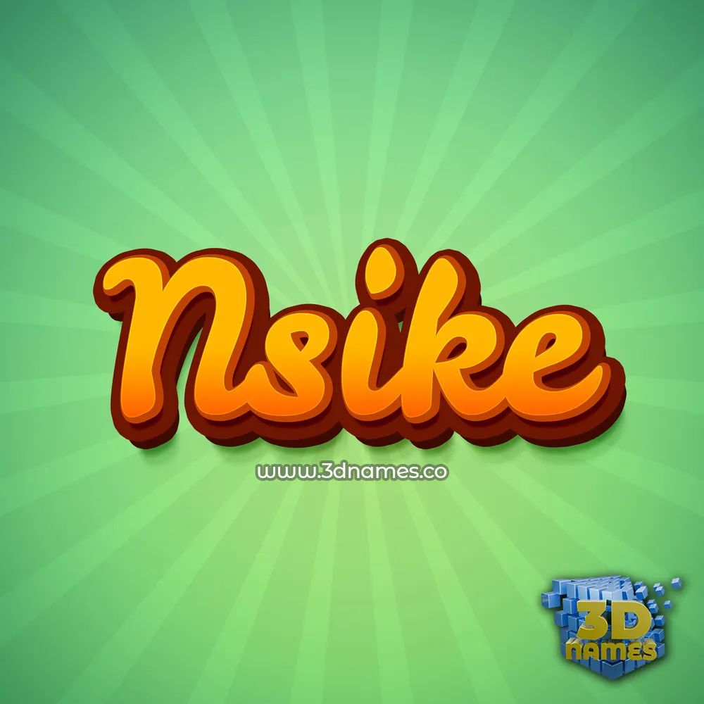 nsike in Green Rays style - 3D name wallpaper