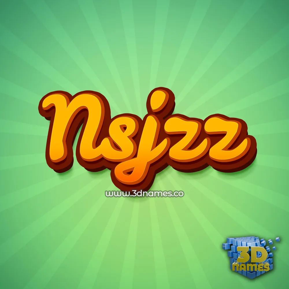 nsjzz in Green Rays style - 3D name wallpaper