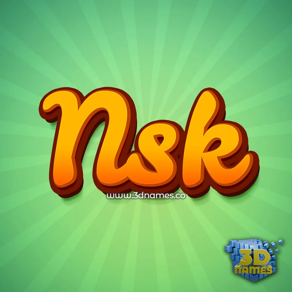 nsk in Green Rays style - 3D name wallpaper