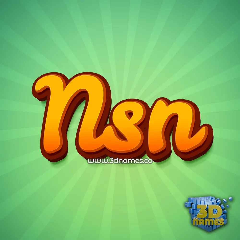 nsn in Green Rays style - 3D name wallpaper
