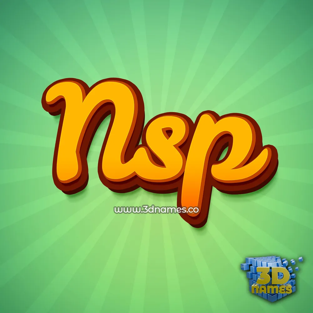 nsp in Green Rays style - 3D name wallpaper