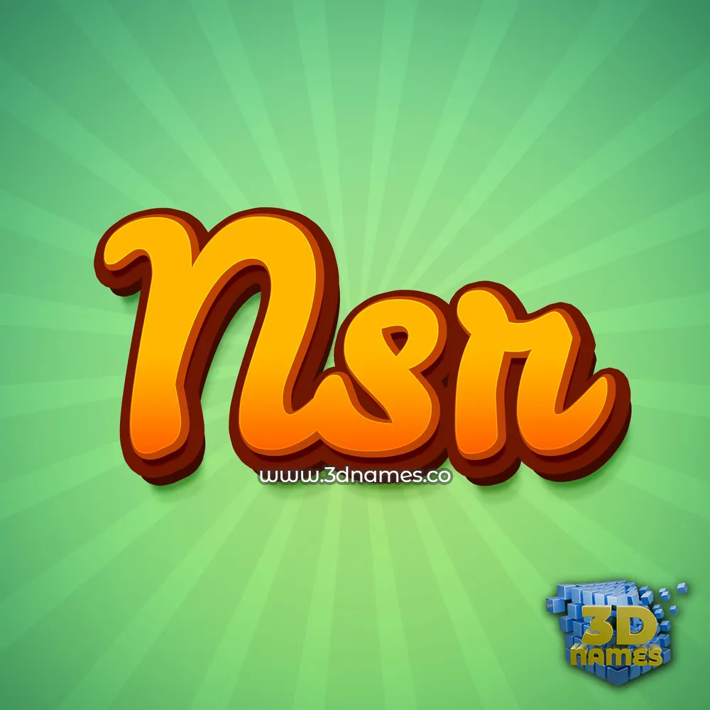 nsr in Green Rays style - 3D name wallpaper