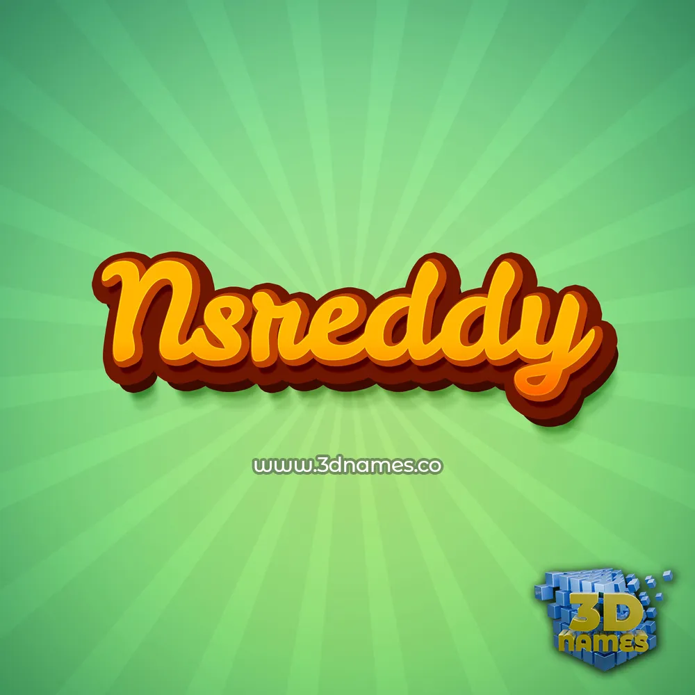 nsreddy in Green Rays style - 3D name wallpaper