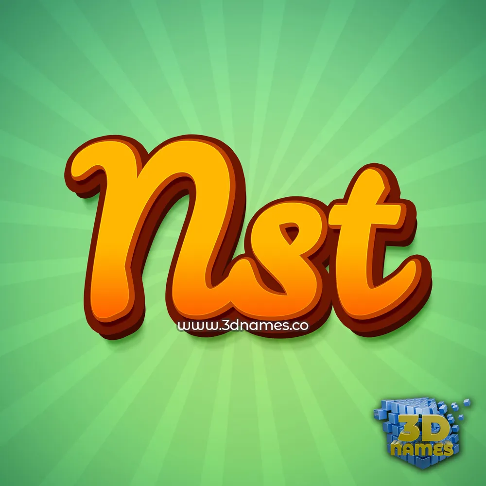 nst in Green Rays style - 3D name wallpaper
