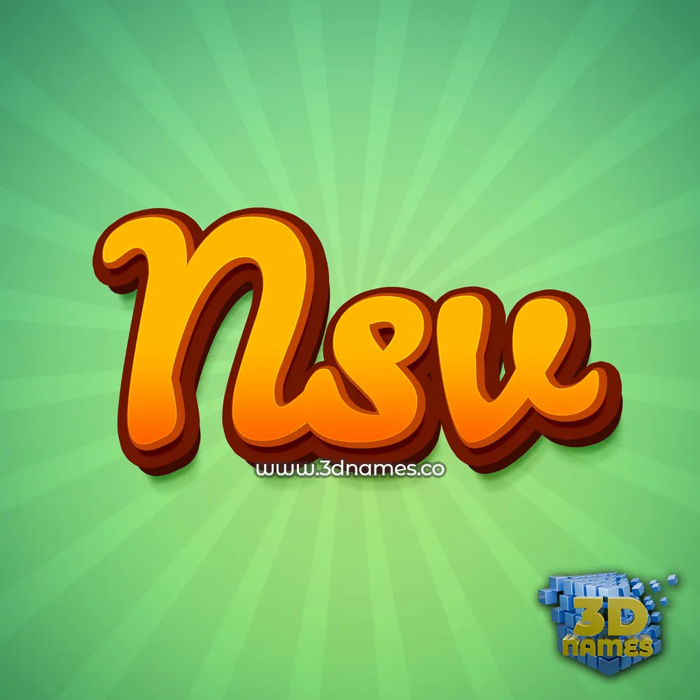 nsv in Green Rays style - 3D name wallpaper