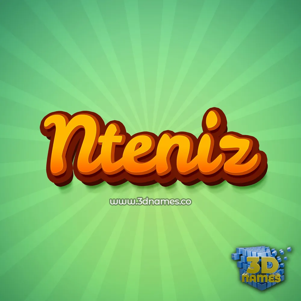 nteniz in Green Rays style - 3D name wallpaper