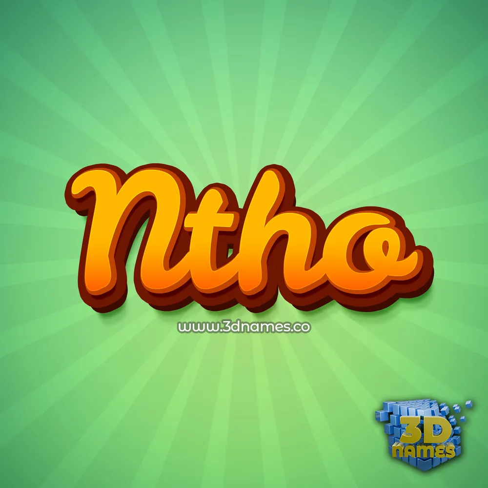 ntho in Green Rays style - 3D name wallpaper