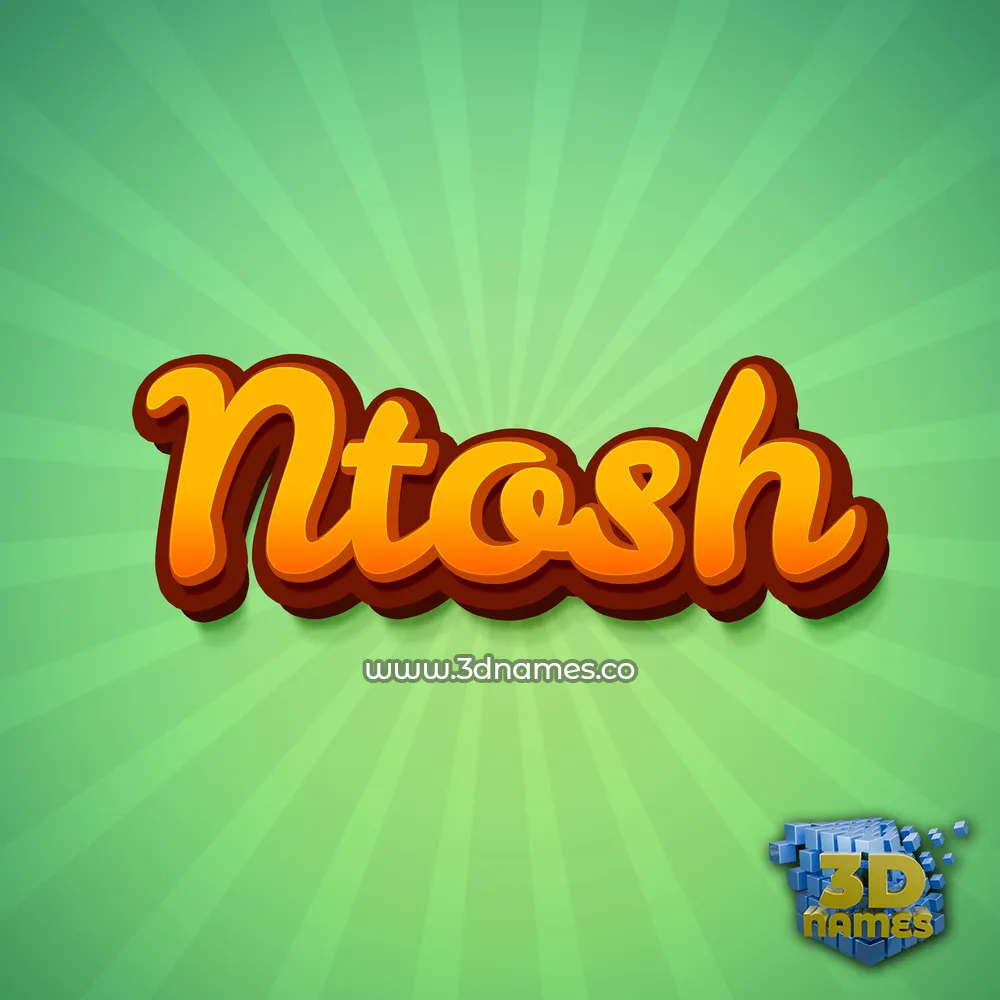 ntosh in Green Rays style - 3D name wallpaper