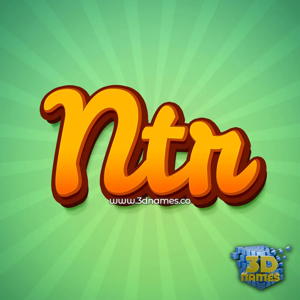 ntr in Green Rays style - 3D name wallpaper